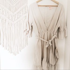 Showpo. • Cream Ruffle Mini Dress